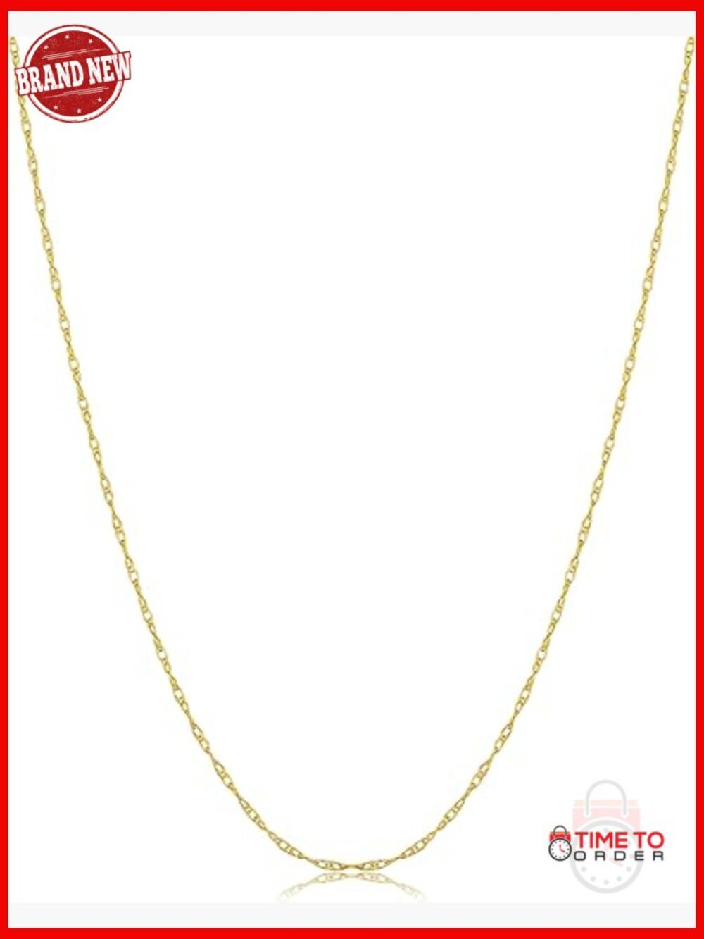 14k Gold Lightweight Thin Rope Chain Necklace For Women